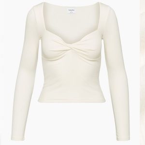 Aritzia Sunday best Lula Long sleeve top in light birch